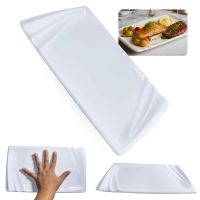 Prato Retangular em Melamina 30.5  18.2  2.20 Cm Branco