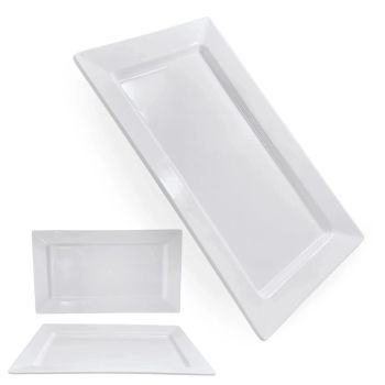 Prato Retangular em Melamina 40.2  23  3 Cm Branco