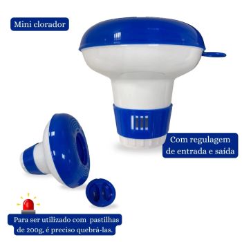 Mini Clorador Flutuante para Pastilhas