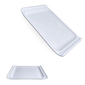 Prato Retangular em Melamina 20.5  13.0  2 Cm Branco
