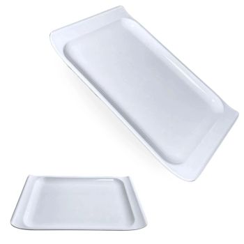 Prato Retangular em Melamina 25.5  15.1  2 Cm Branco