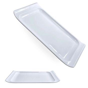 Prato Retangular em Melamina 30.6  15.8  2.90 Cm Branco