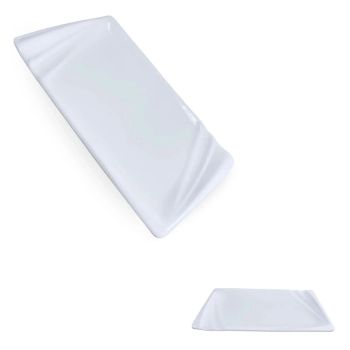 Prato Retangular em Melamina 23.0  13.7  1.70 Cm Branco