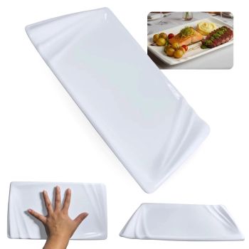 Prato Retangular em Melamina 30.5  18.2  2.20 Cm Branco