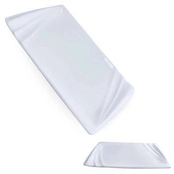 Prato Retangular em Melamina 30.5  18.2  2.20 Cm Branco