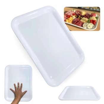 Travessa Rasa em Melamina 38.4  29.1  2.1 Cm Branco