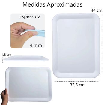Travessa Rasa em Melamina 44  32.6  1.9 Cm Branco