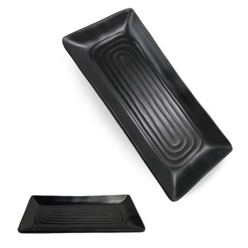 Travessa Rasa em Melamina 21.5  10  1.7 Cm Preto