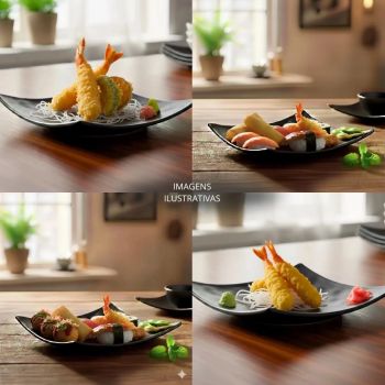 Prato Raso Cncavo em Melamina 15  15  3.7 Cm Preto