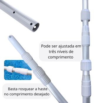 Haste Retrtil Cabo Extensor Telescpico 3,30 Metros em Alumnio